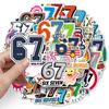 50 Sheets of American Hot Meme Stickers: 67 Waterproof Decorative Stickers for Helmets and Phones