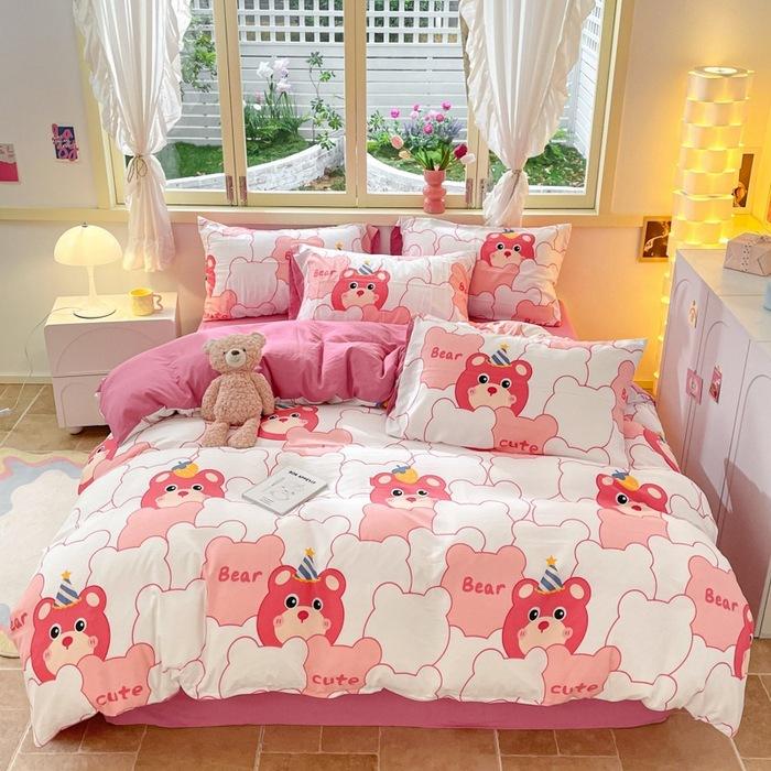 Class A Maternal And Infant Grade Washed Cotton Double-Layer Yarn4-Pcs Set Bed Hat Student Bed 3-Pcs Set Bed Sheet Quilt Cover Quilt Cover