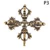 1Pc Cross Vajra Brass Car Key Chain Pendant Buddhism Dharma Lanyard Bodhi Beads Motorcycle Keychain Rope Pendant