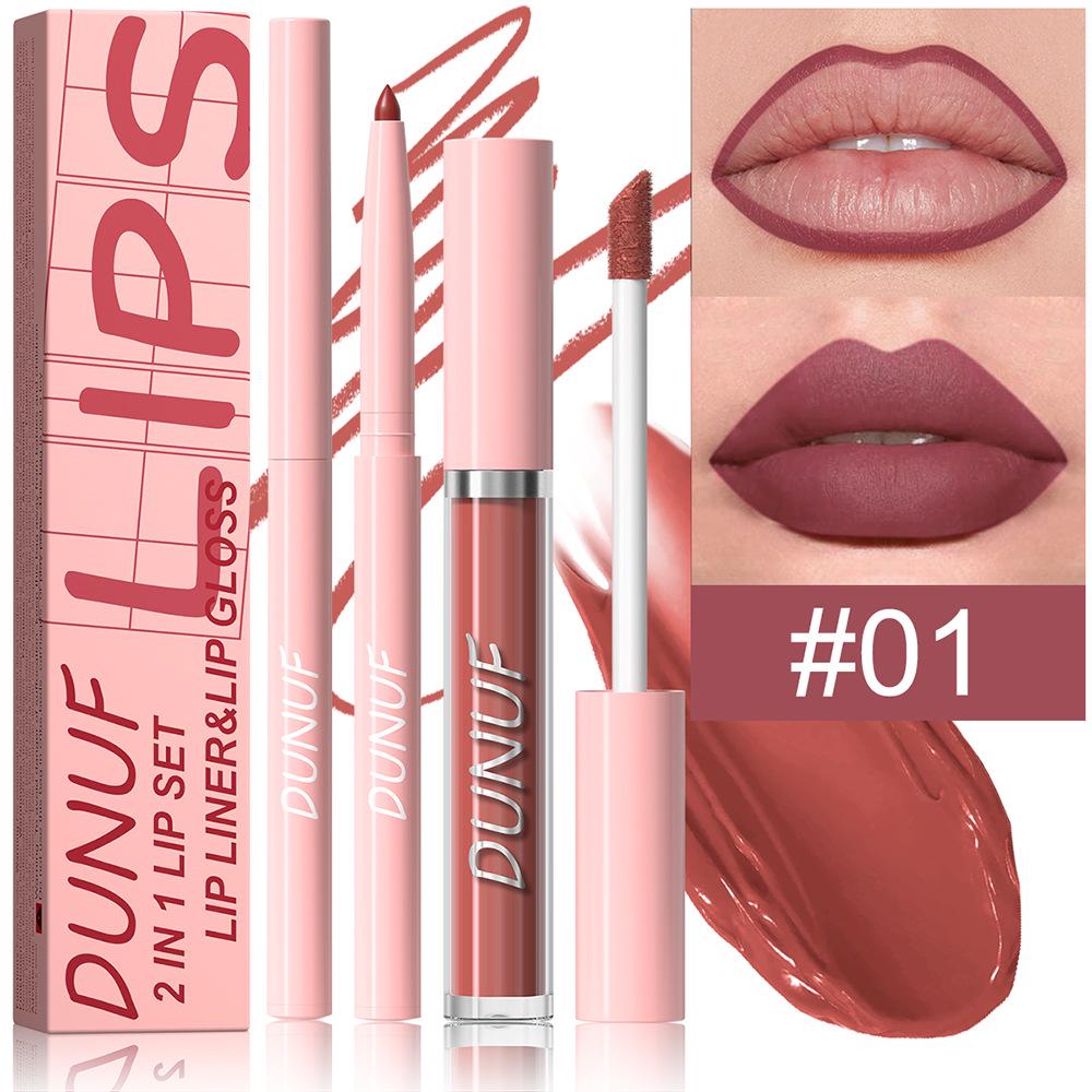 DUNUF 2-in-1 Waterproof Lip Liner & Gloss: Long-Lasting - Please Verify Details!