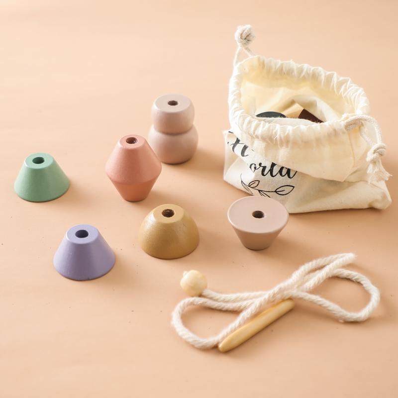 Baby-Tier-Fädelspielzeug, Baby-Fingerübungsspielzeug aus Holz, Blöcke, Montessori-Kombinationsspielzeug, pädagogisches Kinderspielzeug für Kinder