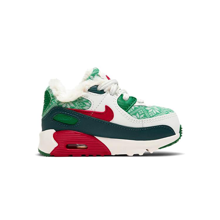 New Nike Air Max 90 Low Top Toddler Shoes Green White Red Infant And Toddler DC1623-100