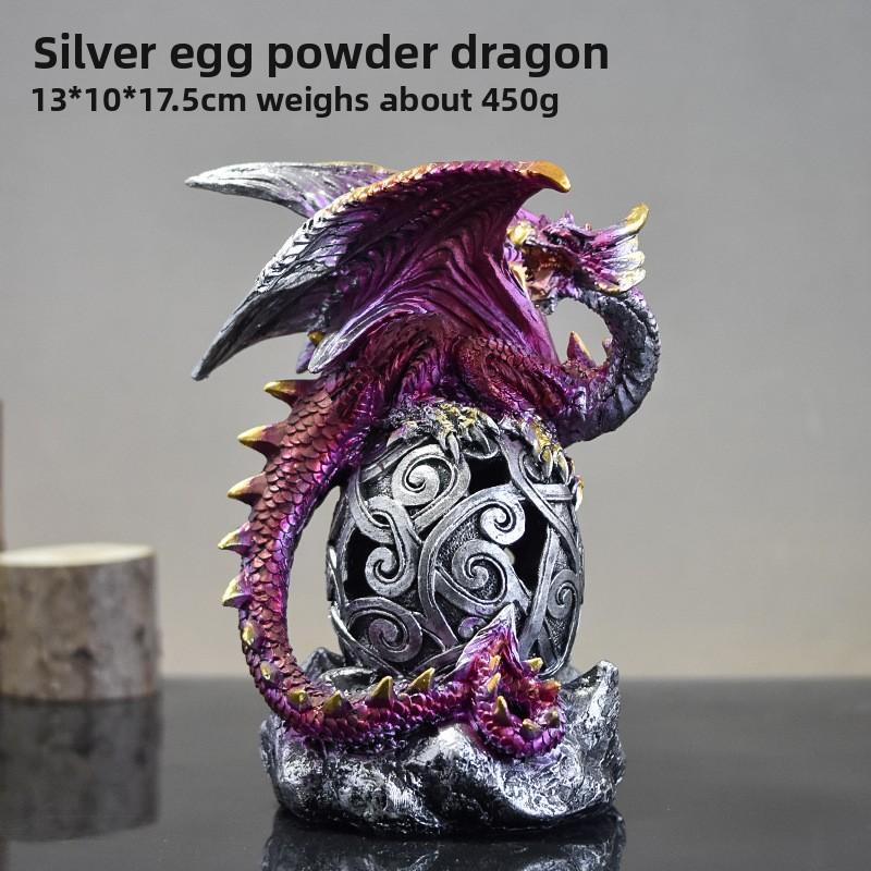 Halloween Skull Magic Dragon Deco Set for Desktop - Creative Game Surround - Lava Dragon Egg Resin Decoration