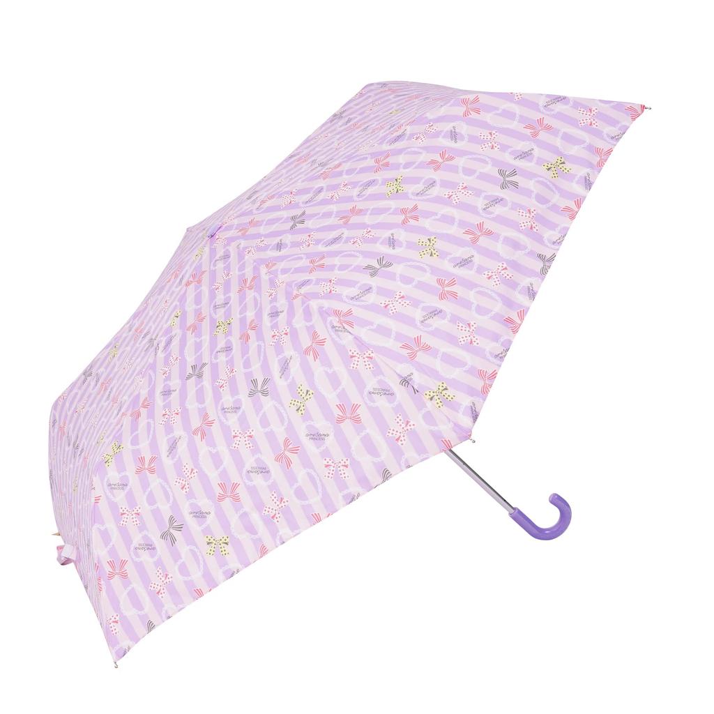 Arisana Folding Umbrella for Ribbon with Storage Pouch and Name Striped Pink and 55cm Kids, Girls, Hand-Open, Pattern, Tag, Lavender,