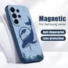 Magnetic For Magsafe Case For Samsung Galaxy S26 Ultra S25 Edge S24 Plus S23 FE S22 A17 A54 A55 A56 A57 5G Shark Whale Pattern Cover