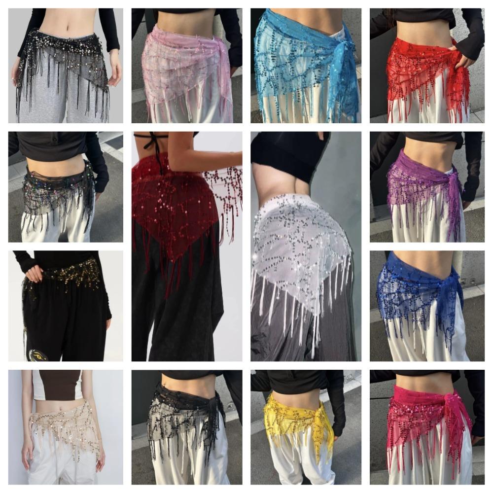 Jeans Decor Tassels Belt Hip-hop Sequin Waistband Jazz Dance Hip Scarf Waist Accessories