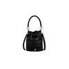 (Nero) Borse da Donna in Ecopelle con Coulisse a Secchiello Portamonete Borse a Spalla Tote