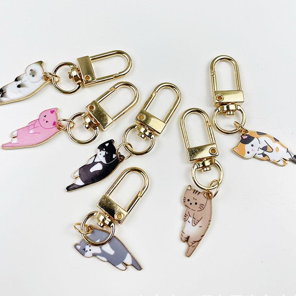 Korean Style Kitten Charm Zinc Zinc Alloy Keychains Animal  Little Fresh   Birthday Gift