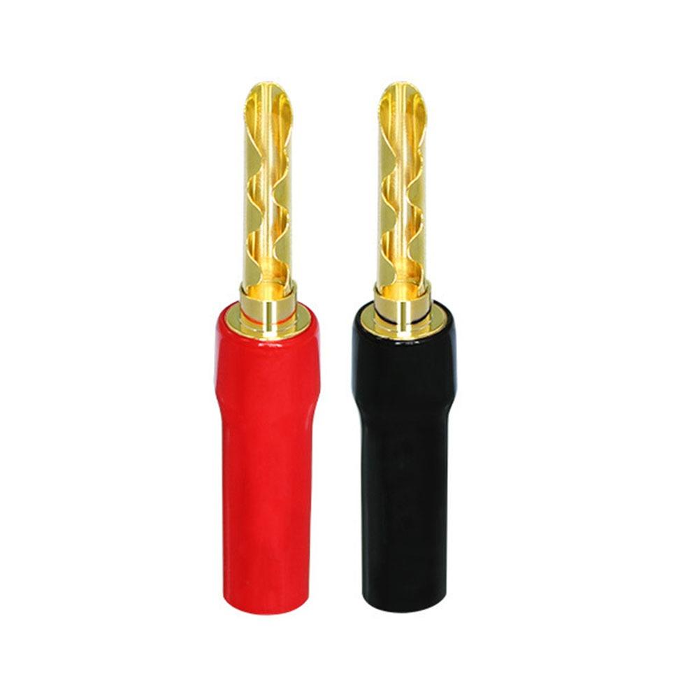 2/4Pcs 24K Gold Plated Gold Plated Audio Connector Speaker Wire Adapter Audio Cable Adapter 2Pcs Style 2