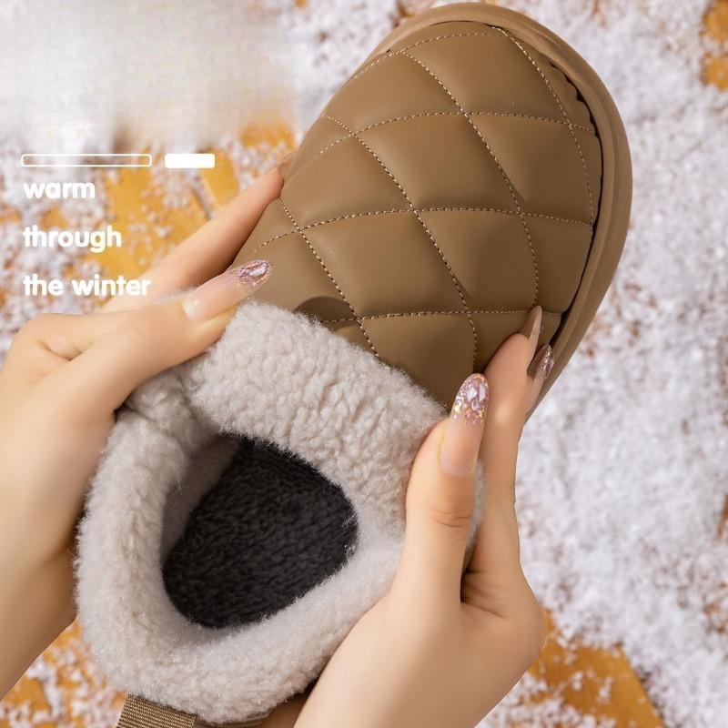 Women's Waterproof Snow Boots Anti-slip and Warm Shoes Stylish and Thick Soles Cotton Slippers for Winter