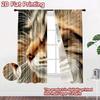 2D flat printing 2pcs Curtain Window Treatment Curtains Cat's Intense Gaze Digital Printed Polyester Drapes Festive Wall Decor