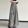 ZANZEA Womens Casual Elastic Waist Solid Color Loose Wide Leg Pants