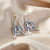 Natural Rose Quartz Gemstone 925 Sterling Silver Jewelry Handmade Earrings 1.86" EE-78-29