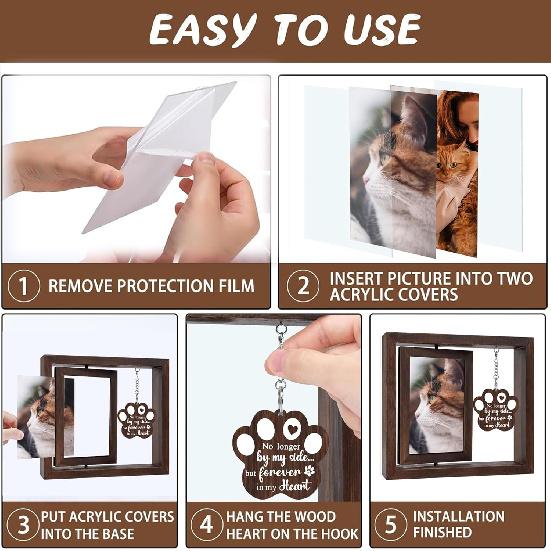 SHOW-YA Cat Memorial Gifts for Loss of Cat - Pet Memorial Gifts Cat,Loss of Cat Sympathy Gift, Cat Passing Away, Pet Remembrance Gift Cat,Rotating