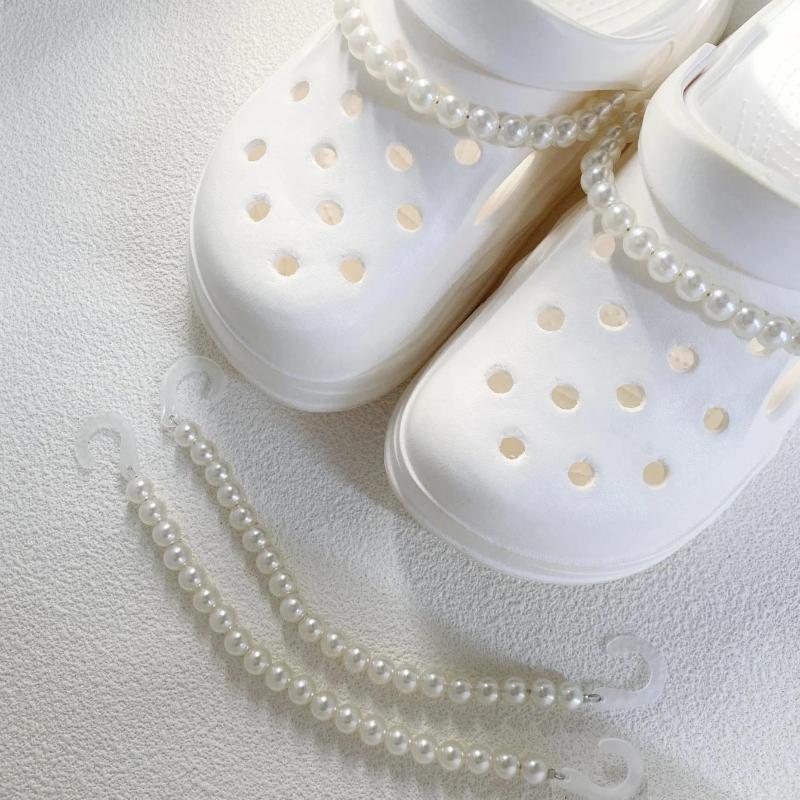 Pieces Sham Pearl Chain Shoe Add-Ons Detachable Pretend Pearl Shoe Links Swanky Basic Shoe Fastener Shoe Accessory