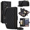 Samsung A27/S26 Ultra Luxury Crossbody Diamond Pattern Wallet Flip Leather Case with Card Slots