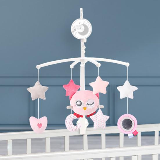 Baby Crib Mobile with Music & Rotating Toys Soft Plush Hanging Rattles for Newborns 0-3 Years Soothing Melodies for Nursery Stroller Bedtime