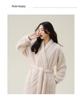 Women's Long Flannel Fleece Bathrobe - Thick, Warm, Plus-Size Velvet Robe for Autumn & Winter