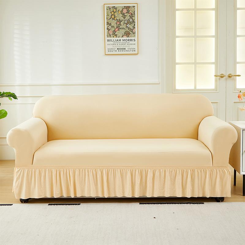 Sofa Cover Full Cover Sofa Towel Four Seasons Full Cover Elastic Milk Silk Sofa Cover Combination Sofa Skirt