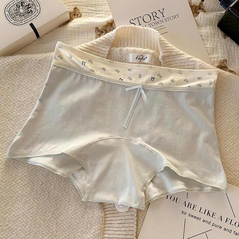 Female Spring and Autumn 10A Anti Bacterial High Waist Bag Hip Not Clip Hip Flat Angle Safety Underwear