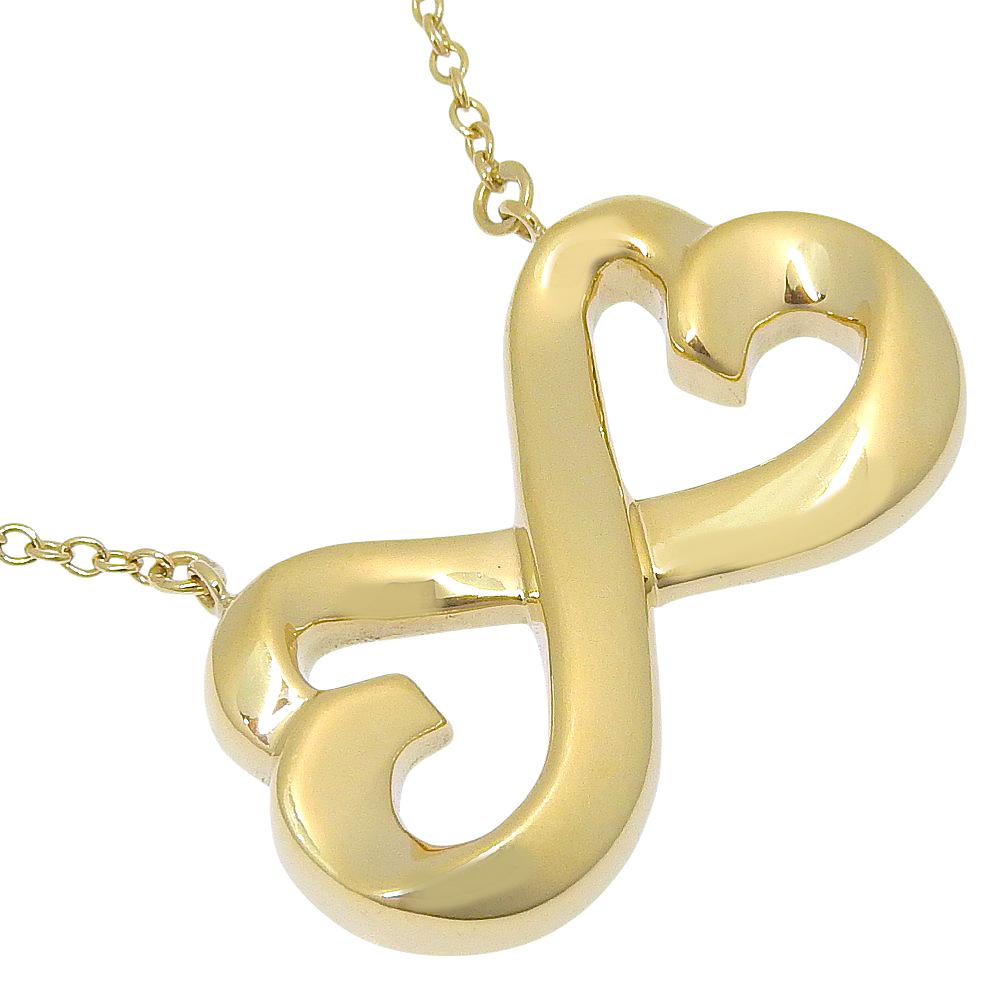 

TIFFANY&Co. Double rubbing heart Necklace Paloma Picasso K18 yellow gold 5.3g Women Used