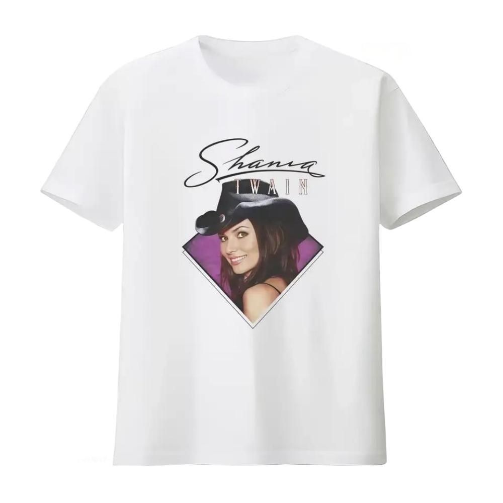 Shania Twain Purple Photo Print Vintage Washed T-Shirt