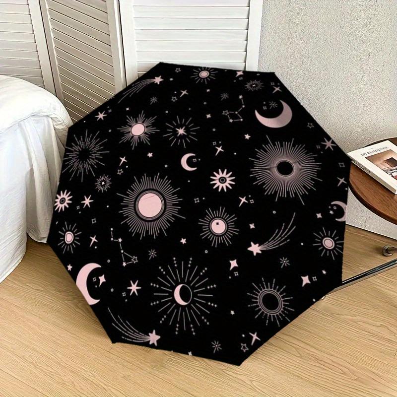 1PC MoonStars Pattern Design Umbrella,Compact Umbrella, All Season, Travel, One Touch Auto Open and Close,Christmas Gift