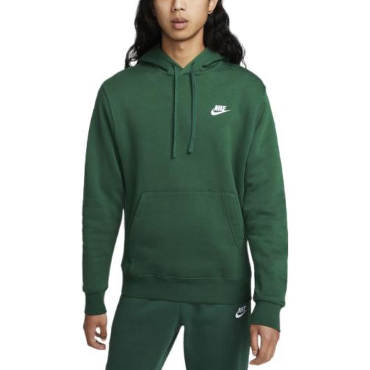 Nike FW22 Logo Embroidered Pocket Detail Drawstring Hoodie Unisex Hoodie Green BV2655-341