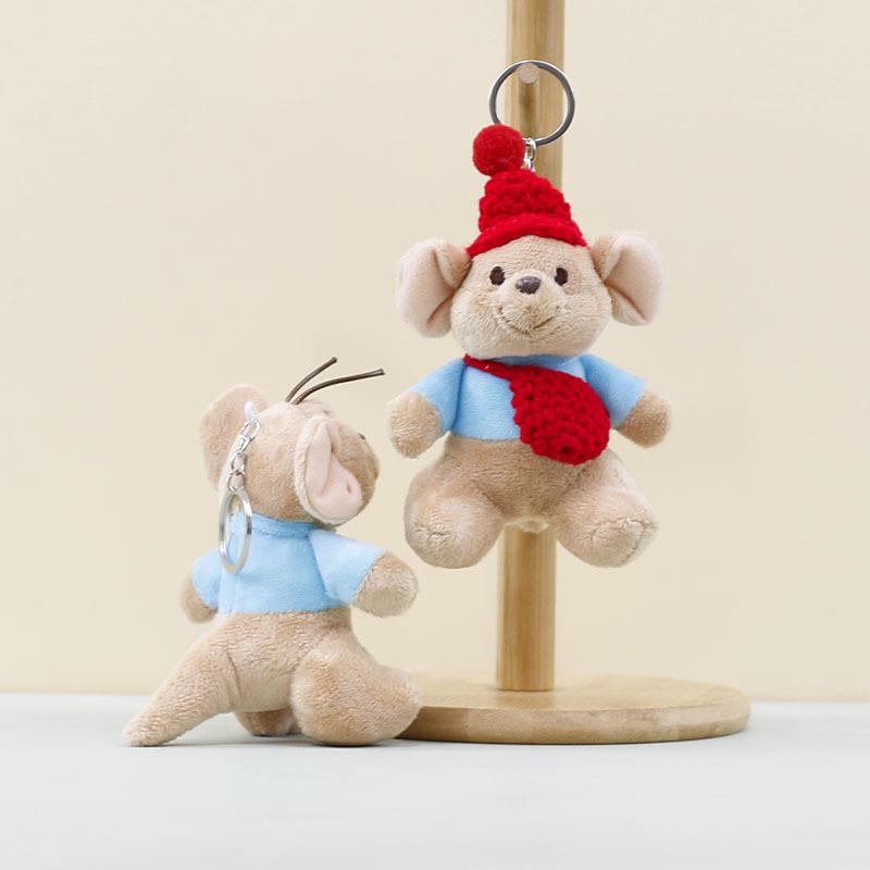 Rozkošná plyšová klíčenka s medvídkem-klokanem, přívěsek na tašku s designem z měkké krátké srsti