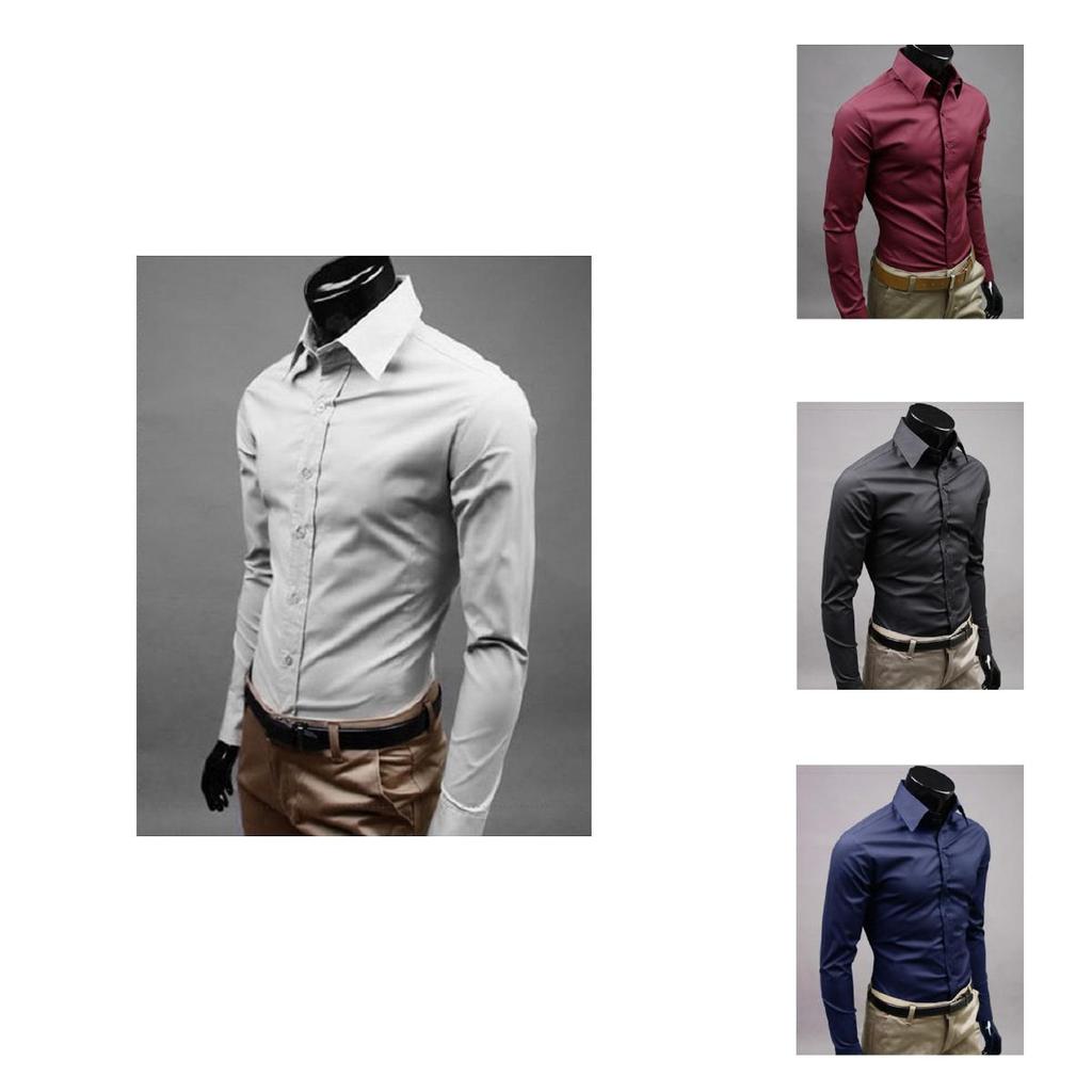 Classic Mens Dress Shirt With Wrinklefree Cotton Blend For Business And Casual Wear