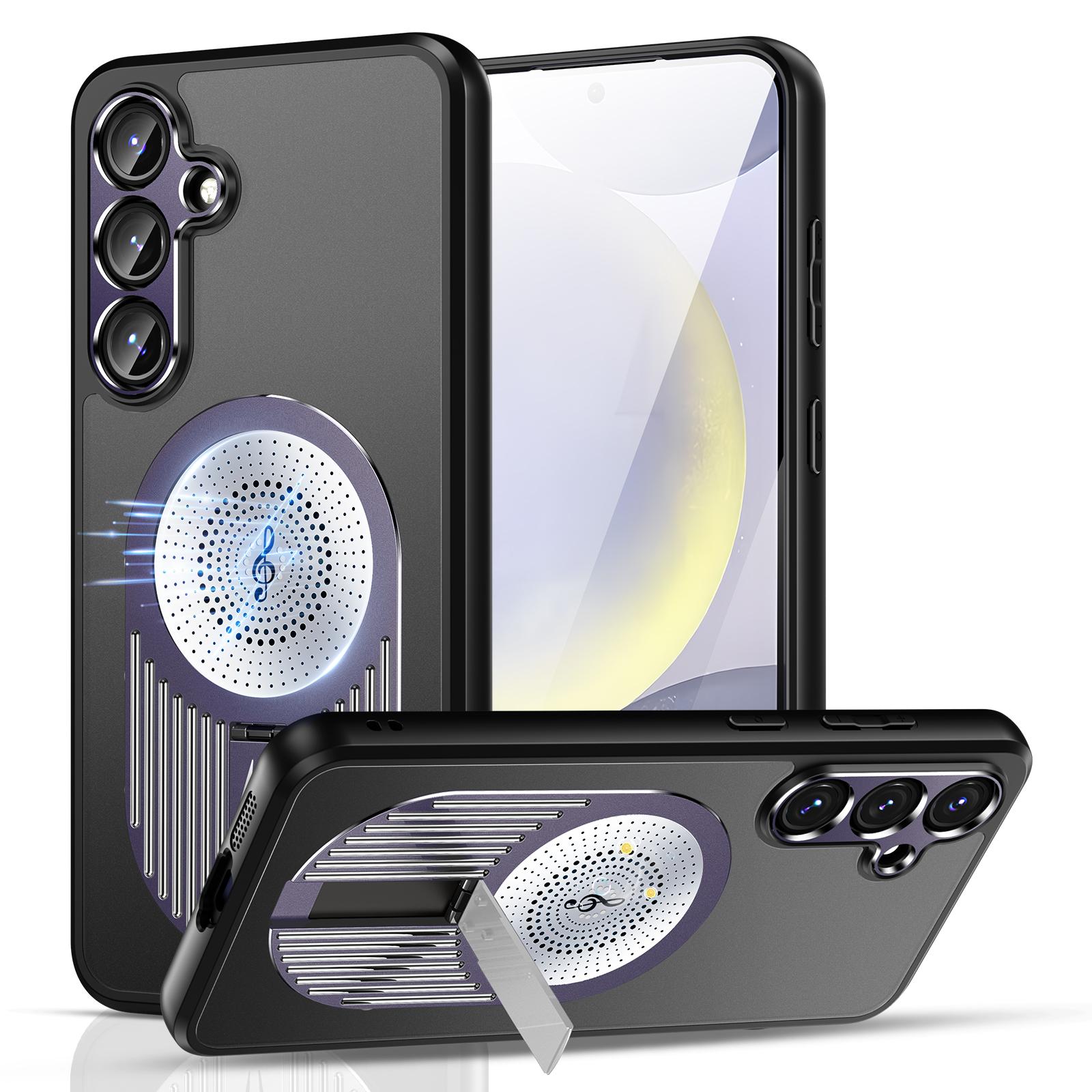 

For Samsung Galaxy S24 FE Magnetic Case Heat Dissipation Aromatherapy Kickstand Silicone+PC Phone Cover Purple