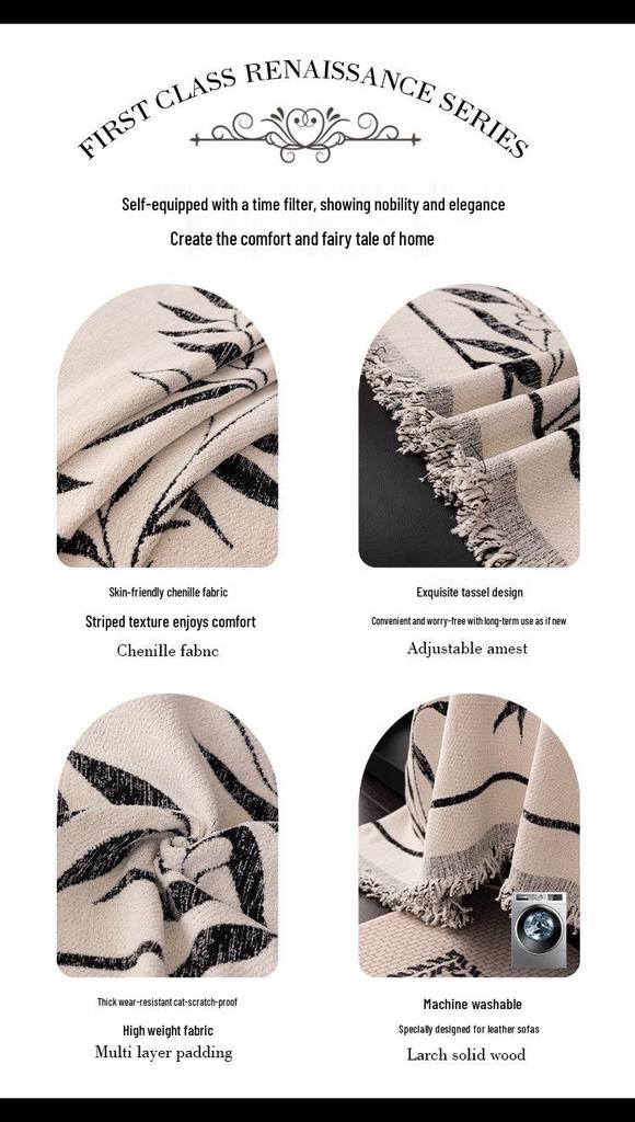 Chenille All-Season Universal Sofa Cover - Anti-Scratch, One-Piece Full Cover Blanket Cushion