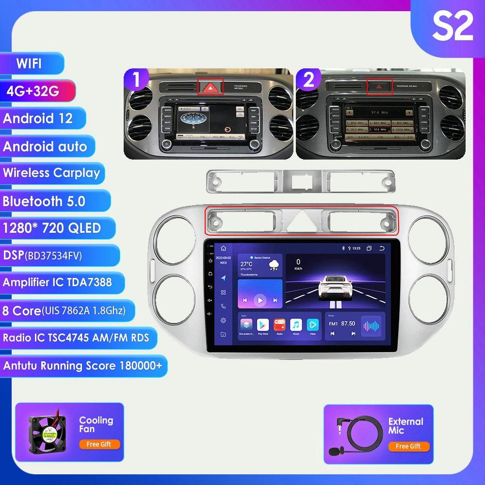 Hizpo DSP 9 cali 2din Android Autoradio GPS dla VW Volkswagen Tiguan 1 NF 2006 2008 - 2016 Radio samochodowe multimedialny odtwarzacz wideo inteligentny ekran