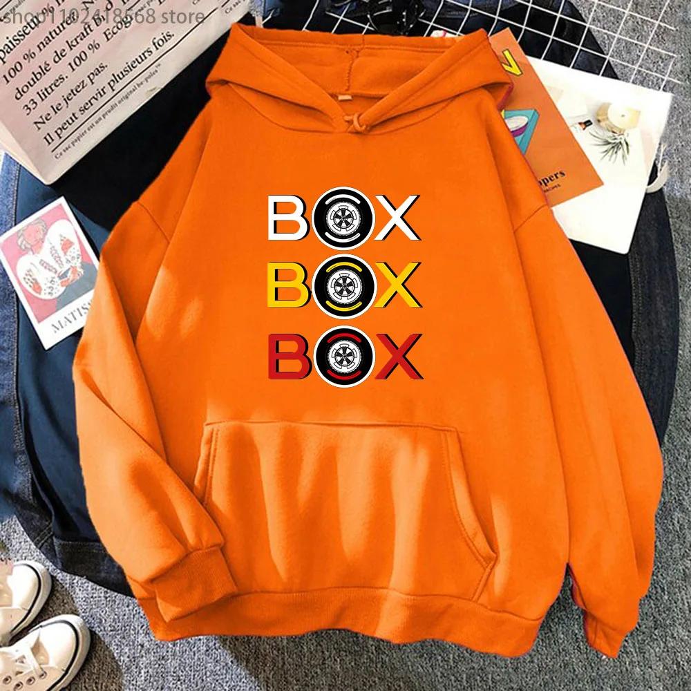 Cartoon F1 Hoodies Men Car Box Box Box Sweatshirt with Hooded Women's Clothing Games Men Clothes Y2k Long Sleeve Tops