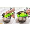 Clip-on Green Silicone Pasta Snap Strainer Dishwasher Safe Colander Universal Size Fit Most Pans Suitable for Draining Pasta Vegetables Potatoes etc