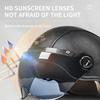 AD Retro Motorcycle Helmets with Harley Visor Leather Helmet for Man Electric Motorbike Vintage Protected Motor Safety Cap