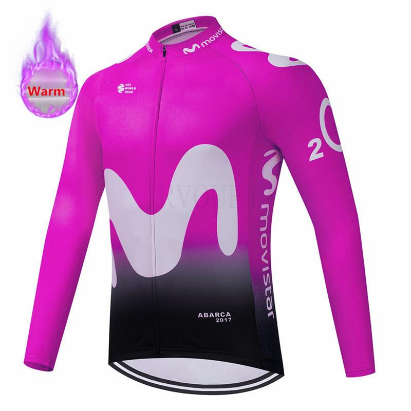 2026 Červený Movistar Zimní Fleecový Cyklistický Dres Sada Oblečení na Horský Kolo Oblečení na Kolo Ropa Maillot Ciclismo Hombre Závodní Oblečení