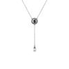 Swarovski 5681403 Swan Gray Pearl Y Necklace