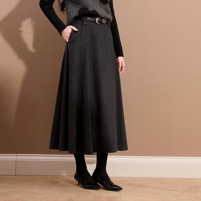 Women s Wool Blend Vintage A-Line Umbrella Midi Skirt M