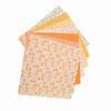 7Pcs Orange floral print Cotton Fabric Pure cotton material Fabric Scrap  Patchwork production
