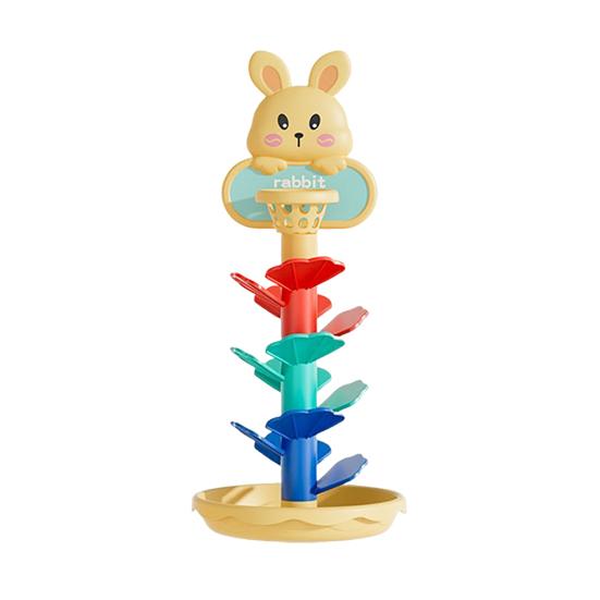Kids Ball Shoot Track Toy 45753 Layers Cartoon Rabbit Rolling Ball Tower