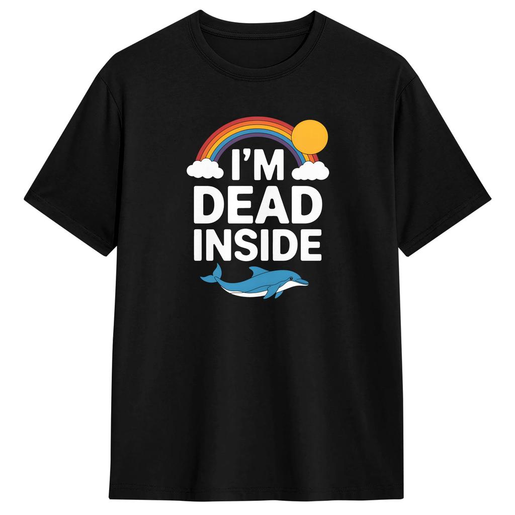 IM Dead Inside TShirts for Unisex Humorous Pure Cotton Tees Crew Neck Short Sleeve T Shirt Plus Size Clothing