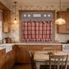 Heat Resistant Fabric Oven Curtain With Adjustable Ribbons And Elegant Ruffled Trim Cabinet Dish Washer Hide Skirt Cover