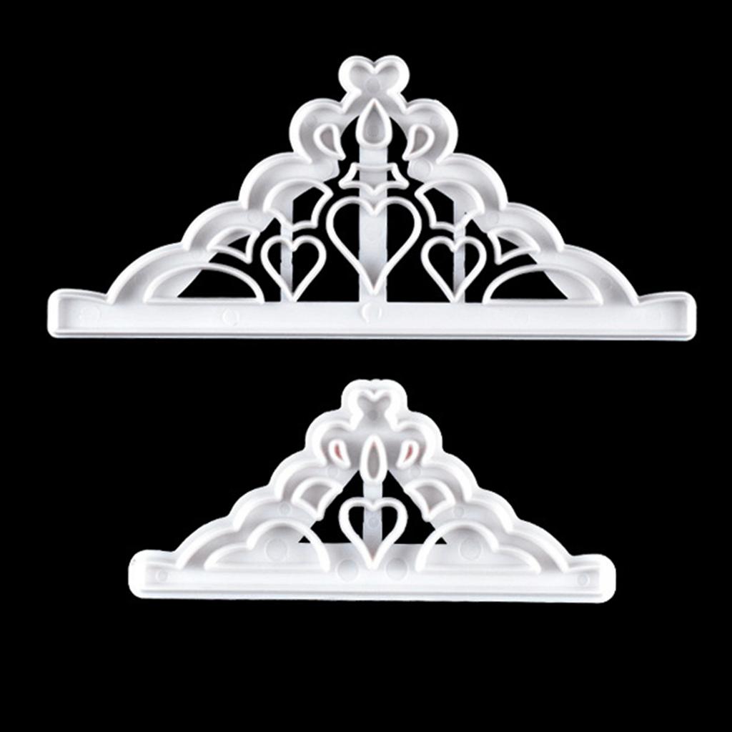 2 Pcs Crown Cutters Set Princess Crown Mold Tiara Cutter Cake Decorating Mold for DIY Birthday