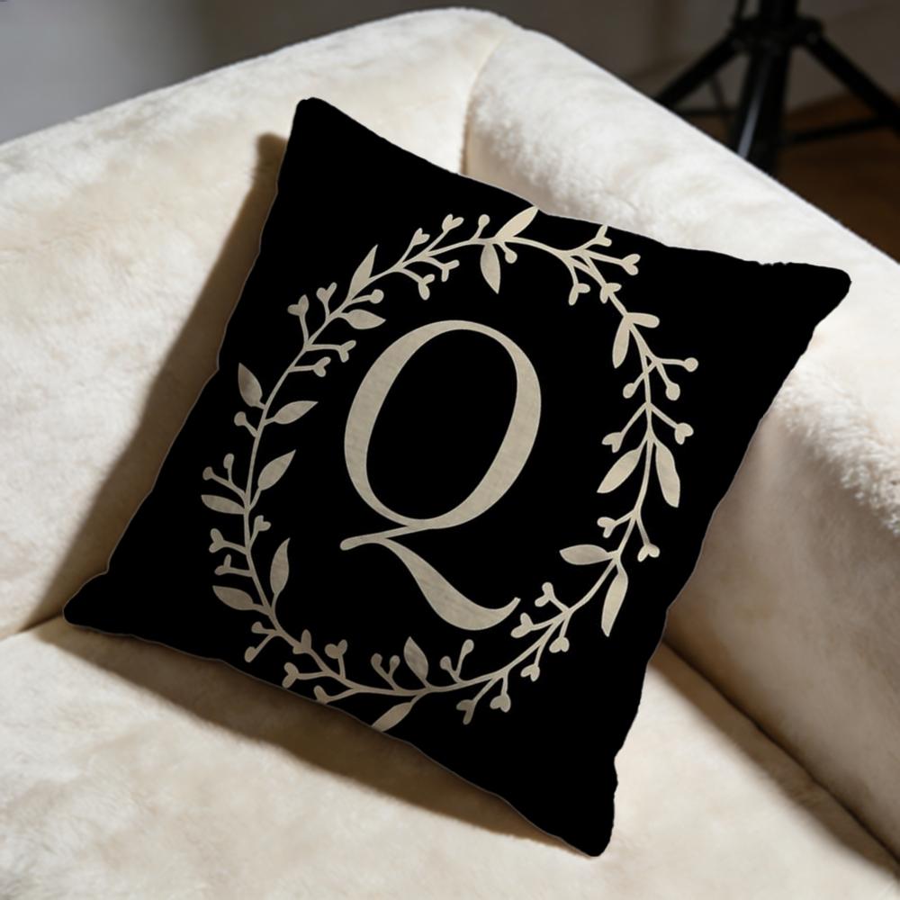 Monogram Cushion Cover Soft Decorative Pillow Case Suitable for Bedroom Sofa Car Travel Use