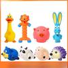 Pet Latex Toy Animal-shaped Latex Toy Squeaking Pig Head Ball Hedgehog Teething Toothbrushing Pet Toy