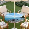 Outdoor Round Table Cover With Nature Print Waterproof Elastic Hem Patio Garden Deck
