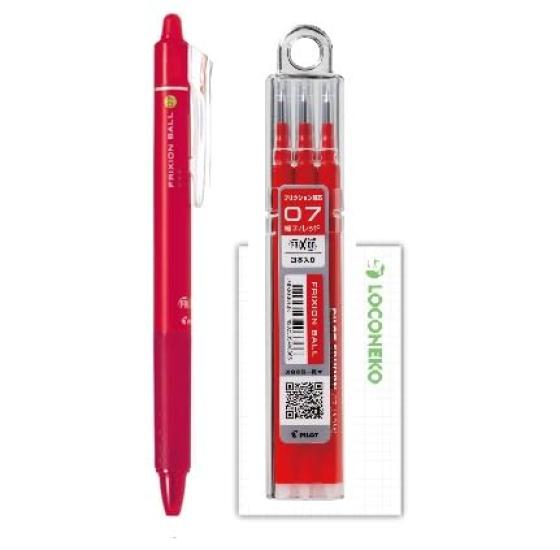 

Frixion Ball Knock x 1 Refill x Roconeco Card LFBK-23 [Pen + 3-pack 1] + (Red 0.7mm)