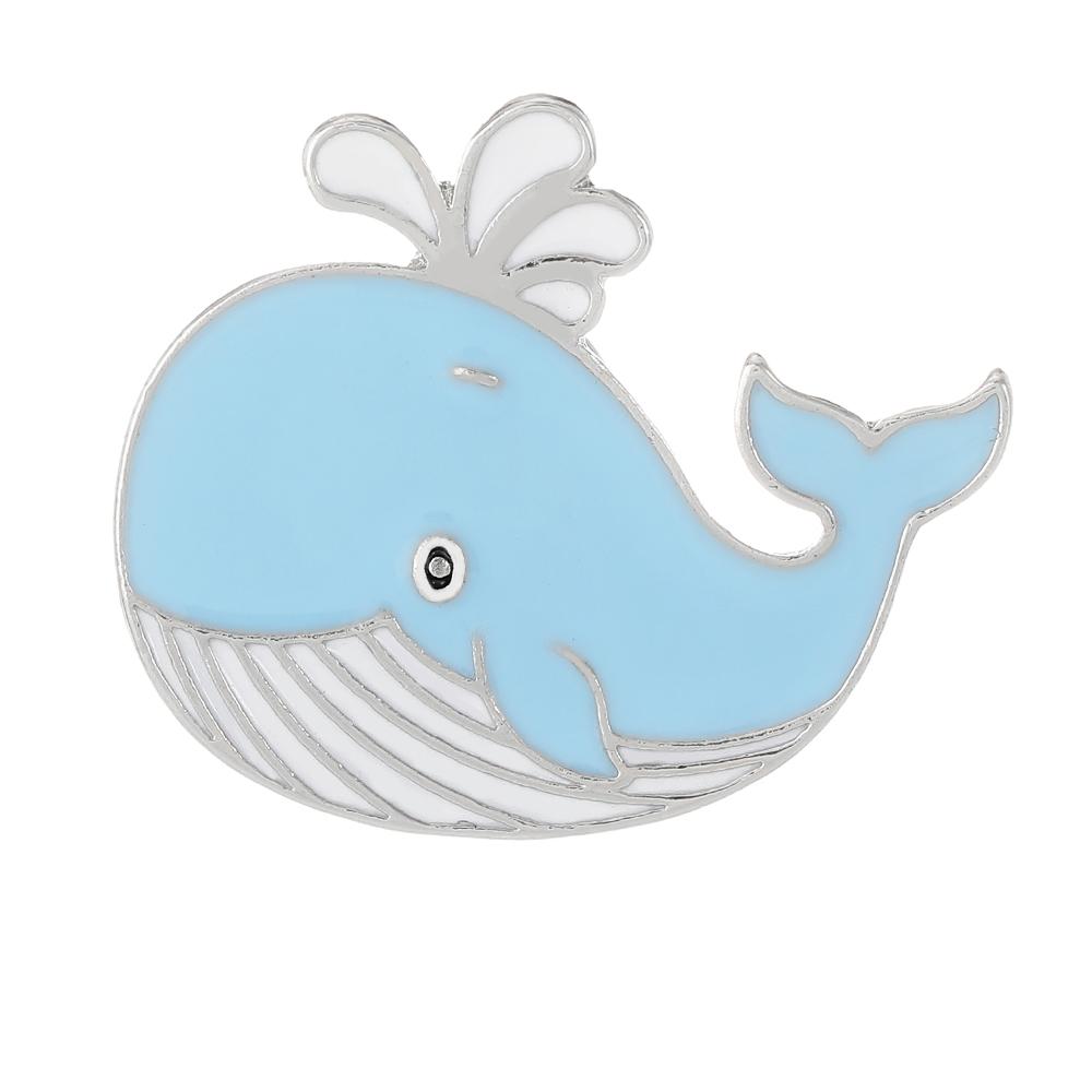 

Cartoon Chubby Whale Enamel Brooches Funny Cute Marine Animal Pins