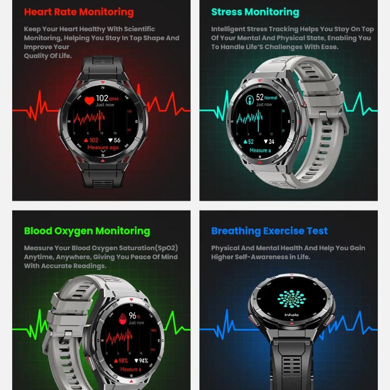 2025 New Dual-Band Satellite GPS Smart Watch Men 1.43'' AMOLED Screen Compass Heart Rate BT Call IP69 Waterproof Swimming Watch